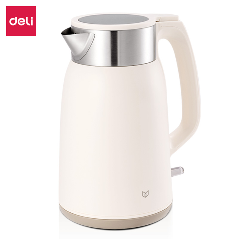 得力(deli)电热水壶 (1.8L米白) NO.LL808