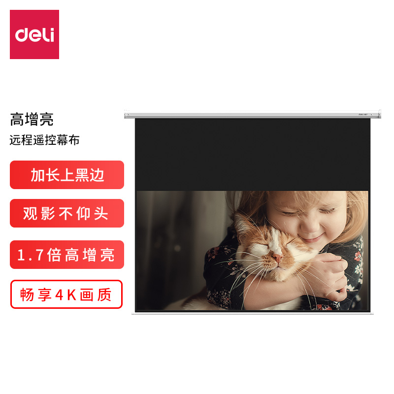 得力(deli) 电动投影幕布100英寸  NO.50454S