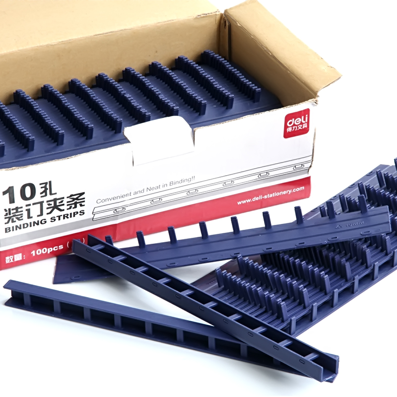 得力(deli)装订夹条15mm黑色 （100支/盒） NO.3829